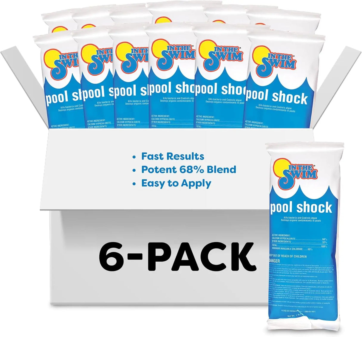 Cal-Hypo Granular Pool Shock Sanitizer for Clear Water, 6/12/24 Pack