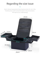 Large Makeup Train Case 4 Tier Organizer Bag for Women Travel Storage