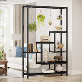 Tribesigns 5-Tier Tall Indoor Plant Stand with 10 Hanging Hooks, 70.9 Inches