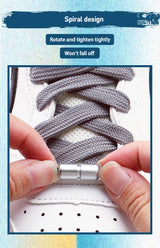 Automatic Flat No Tie Shoelaces with Swivel Buckle for Sneakers Adults Kids