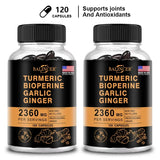 Turmeric Ginger Supplement with Curcumin and Black Pepper, 2360 Mg