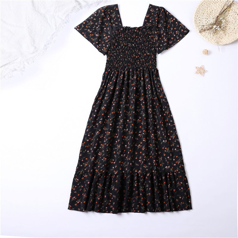 Chiffon Midi Dress for Women | Floral Print | Short Sleeve | Casual Wear