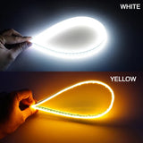 12V LED Guide Strip Headlight Bulbs - 2Pcs Sequential DRL Turn Signal Lights