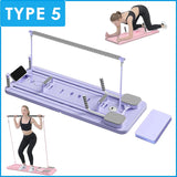 Multi-Functional Pilates Board with Resistance Bands for Home Fitness