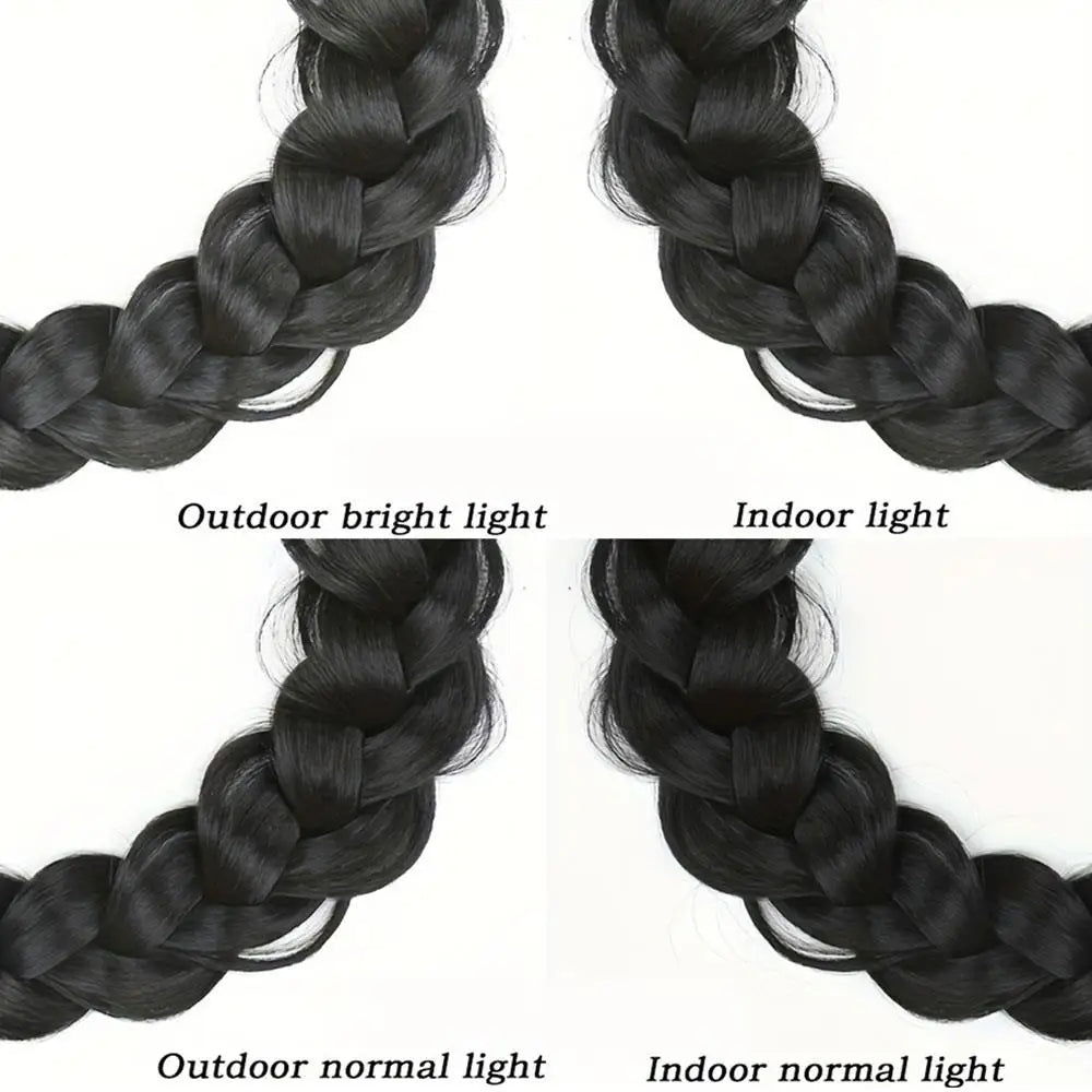 Braided Synthetic Hair Ponytail Extension with Elastic Band - Daily Use