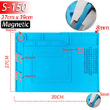 Soldering Station Mat Silicone Heat Resistant 932°F Anti-Static Magnetic Mat
