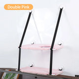 Double-layer Velvet Cat Suspension Bed with Suction Cups - 20kg Capacity