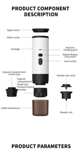 Portable 3-in-1 Wireless Espresso Coffee Maker for Car Home Camping