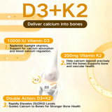 Vitamin D3 and K2 Soft Capsules for Daily Routines, 60 Count