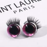 3D Glitter Doll Safety Eyes 20MM with Eyelash for Crochet Toys 1 Pair