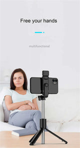 Portable Bluetooth Selfie Stick Tripod with Remote Shutter & Light
