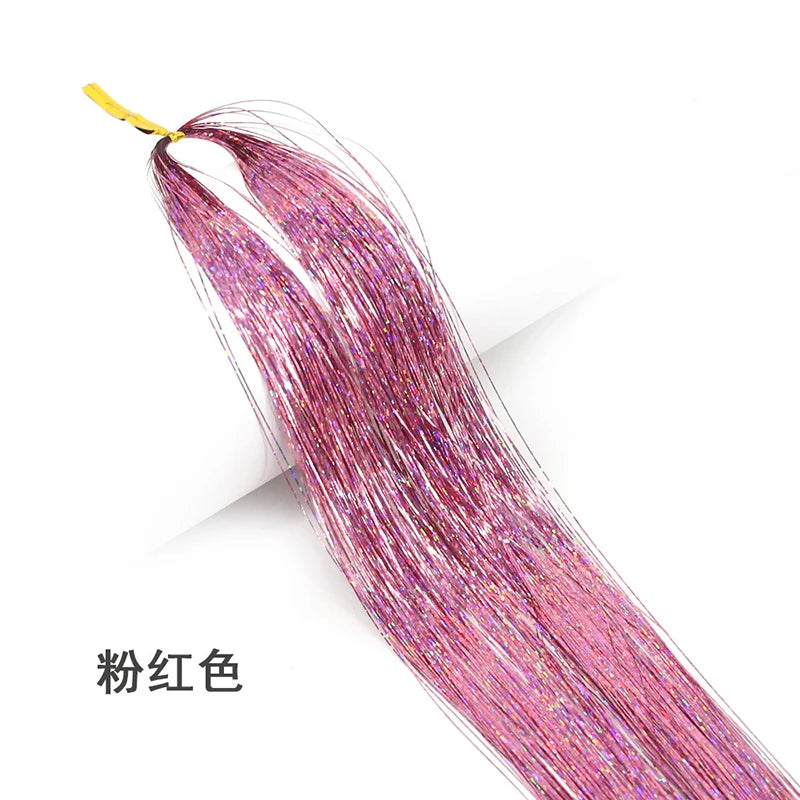 Rainbow Hair Tinsel Kit - Colorful Glitter Extensions for Braiding - 66 Strands