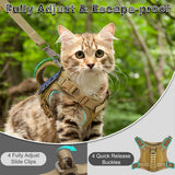 Tactical Cat Harness Adjustable Escape Proof Soft Mesh Vest for Walking