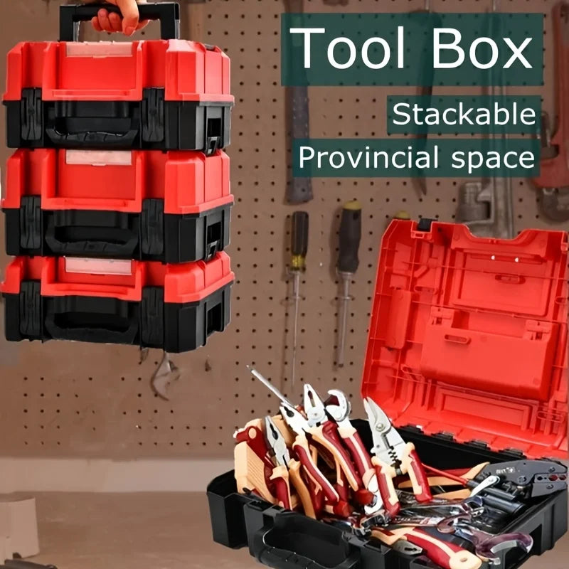 Stackable Tool Organizer Box Durable Plastic Storage Bin for Garage Workshop