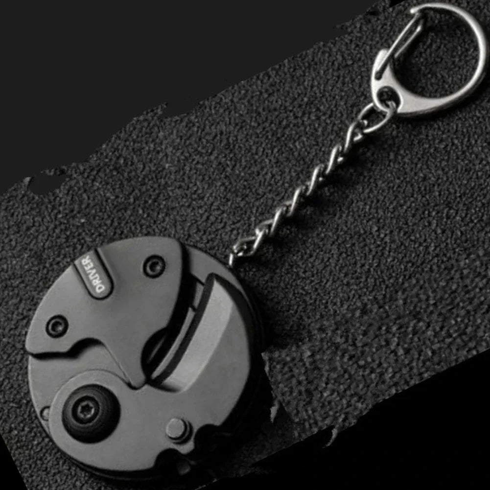 Multifunctional Keychain Screwdriver Hexagon Folding Coin Knife EDC Tool