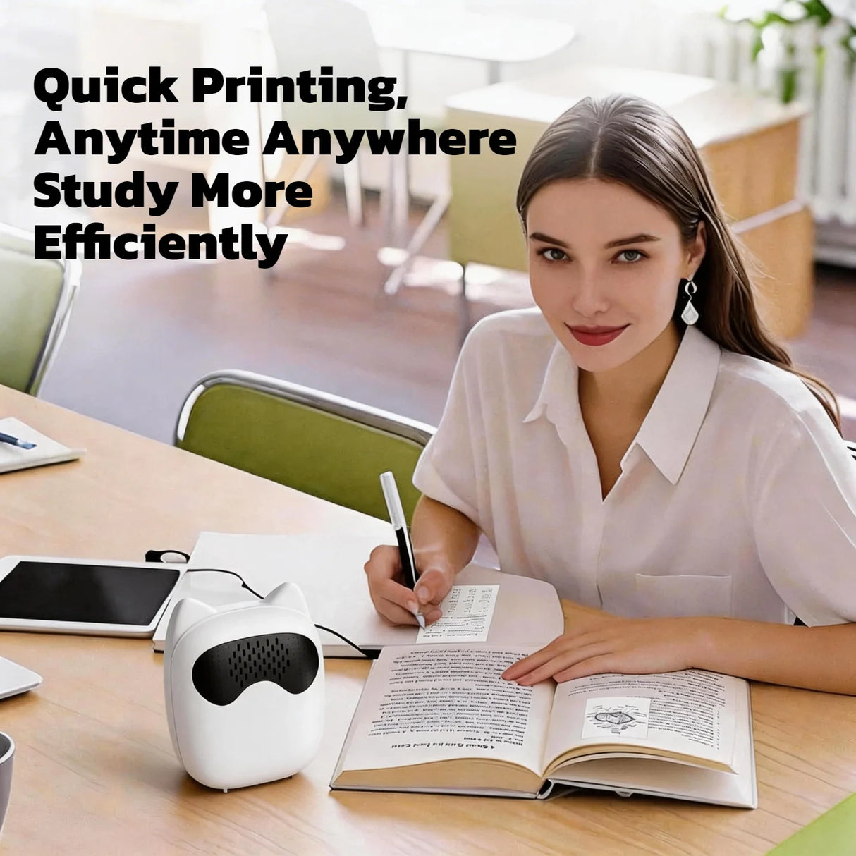 Wireless Bluetooth Mini Printer for iPhone and Android, Inkless Thermal Printing