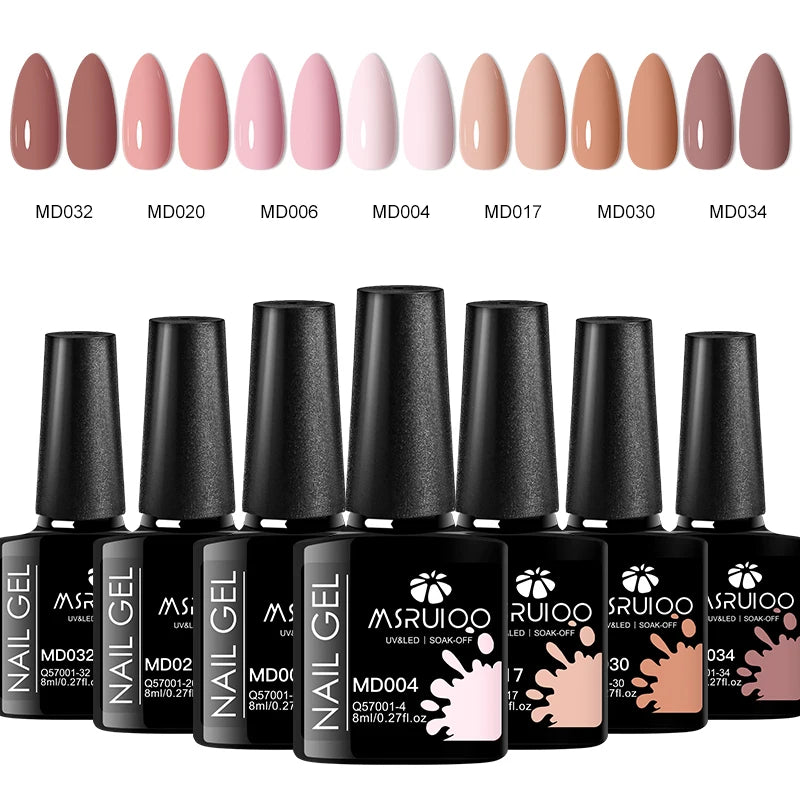 7pc Nail Gel Polish Set UV Soak Off Long Lasting Manicure Art Kit