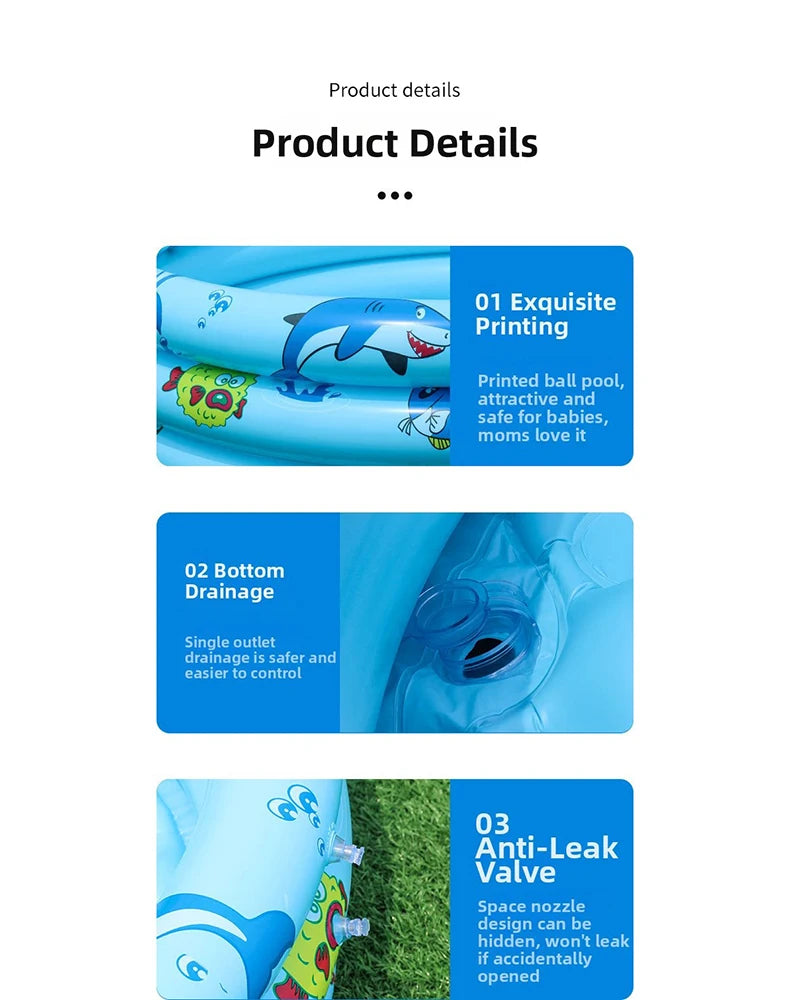 Kids Inflatable Swimming Pool Portable Foldable Water Play Bath Pool