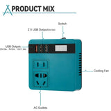 120W Lithium Battery Inverter DC 18-21V to AC 220V for Makita Tools