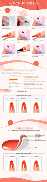 7pc Nail Gel Polish Set UV Soak Off Long Lasting Manicure Art Kit