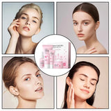 Sakura Skin Care Set with Cleanser, Serum, Eye Cream - Travel Kit for Women