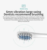 Sonic Electric Toothbrush IPX7 Waterproof USB Rechargeable 6 Modes