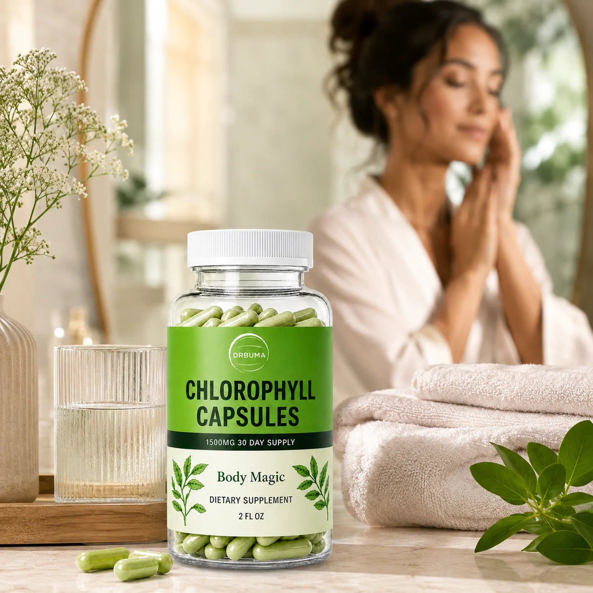 Chlorophyll Capsules with Natural Plant Formula, 30 Count