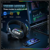 New Wireless Gaming Headset 3 Modes Bendable HD Mic Soft Ear Pads