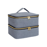 Nail Polish Organizer Tote Bag Double Layer Cosmetic Storage for Women
