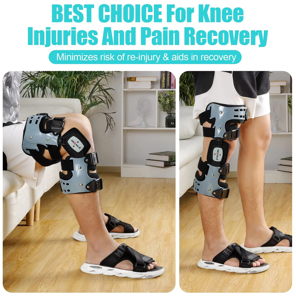 NEENCA Adjustable Hinged Knee Brace with Stabilizing Support - Unisex