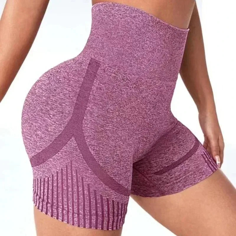 Seamless High-Waist Yoga Shorts for Women - Quick-Drying Sports Wear
