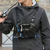 Camo Fishing Vest Bag Utility Tackle Chest Pack for Outdoor Activities