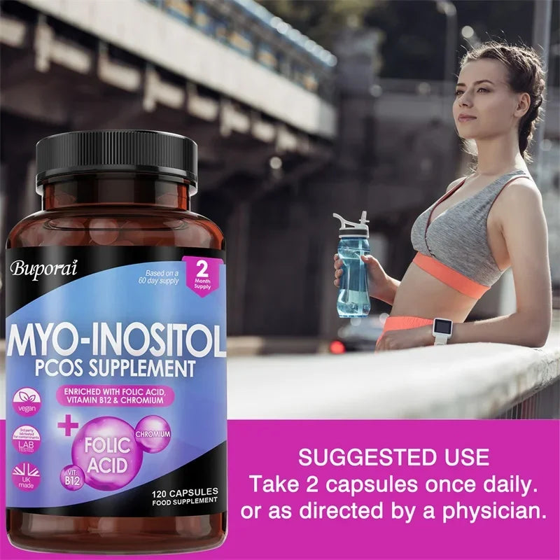 Myo-Inositol Supplement for Hormonal Balance & Ovarian Health - 120 Capsules