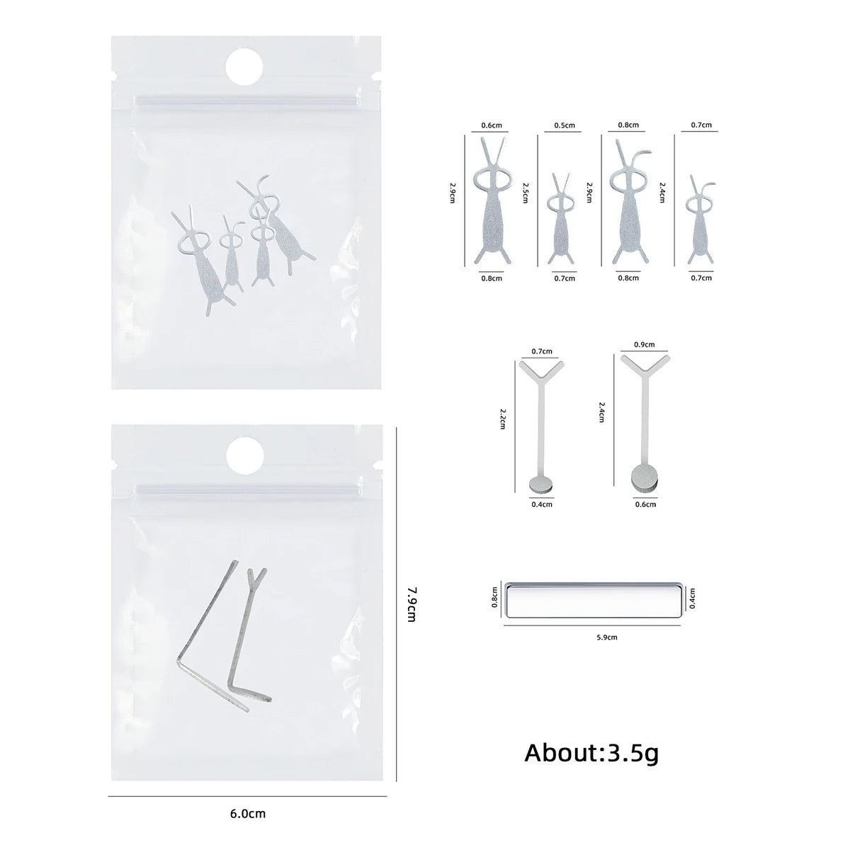 Cat Eye Magnet Set 9pcs for Nails - Heart Shaped Rabbit Design DIY Tool