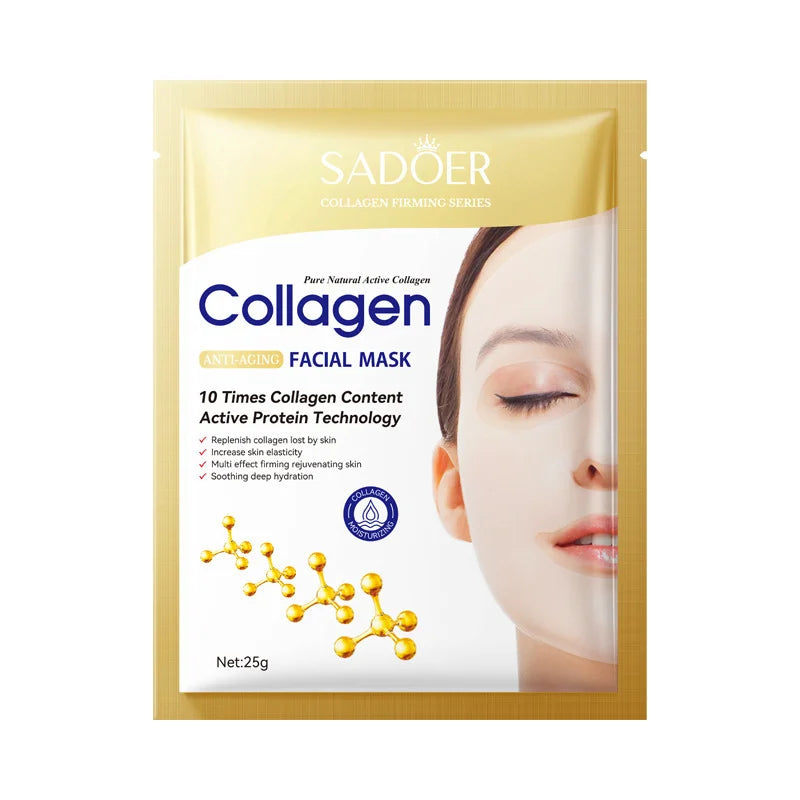 Korean Collagen Facial Mask 10pcs - Anti-Aging, Moisturizing, Brightening