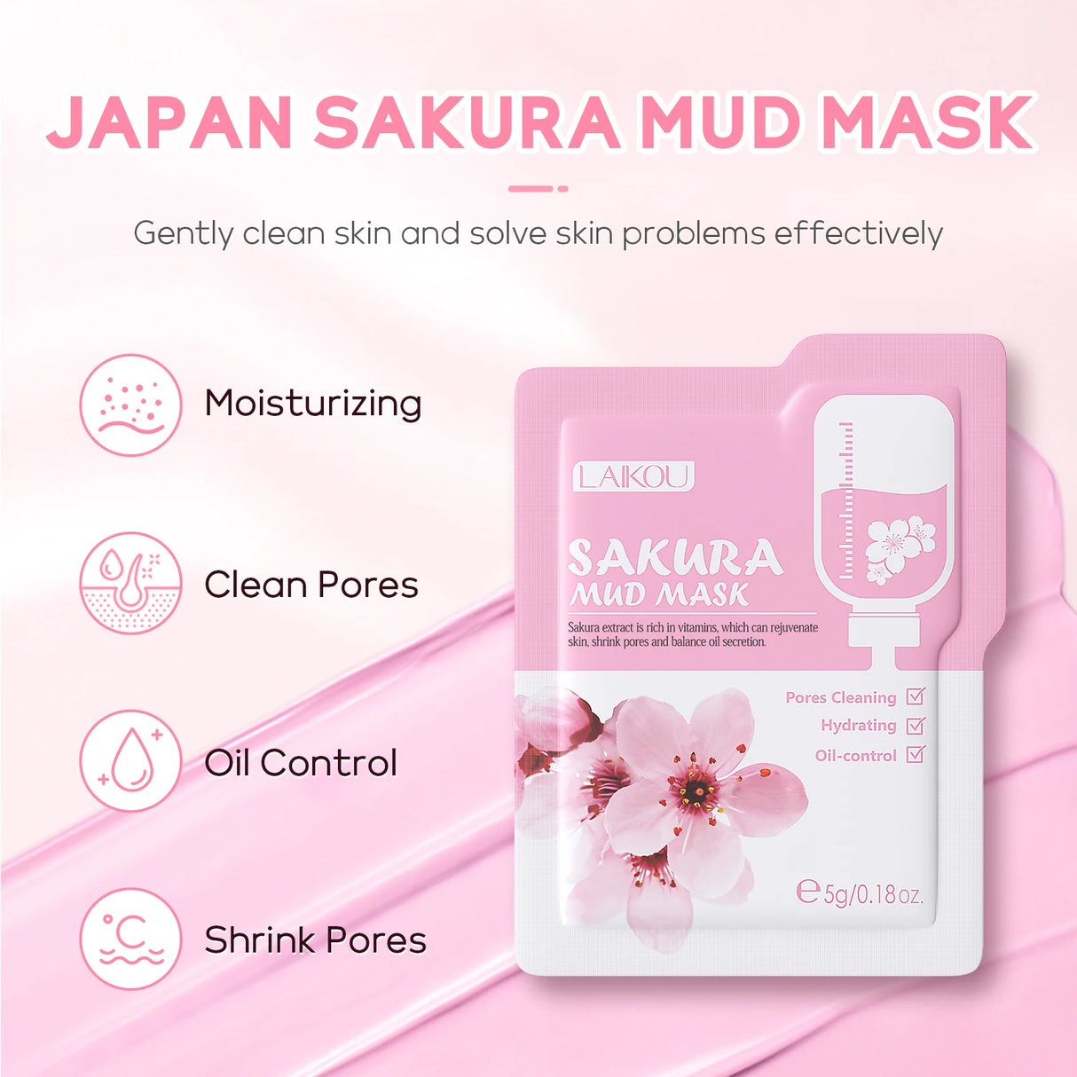 LAIKOU Sakura Skincare Set - Moisturizing Anti-Aging Facial Kit Gift Set