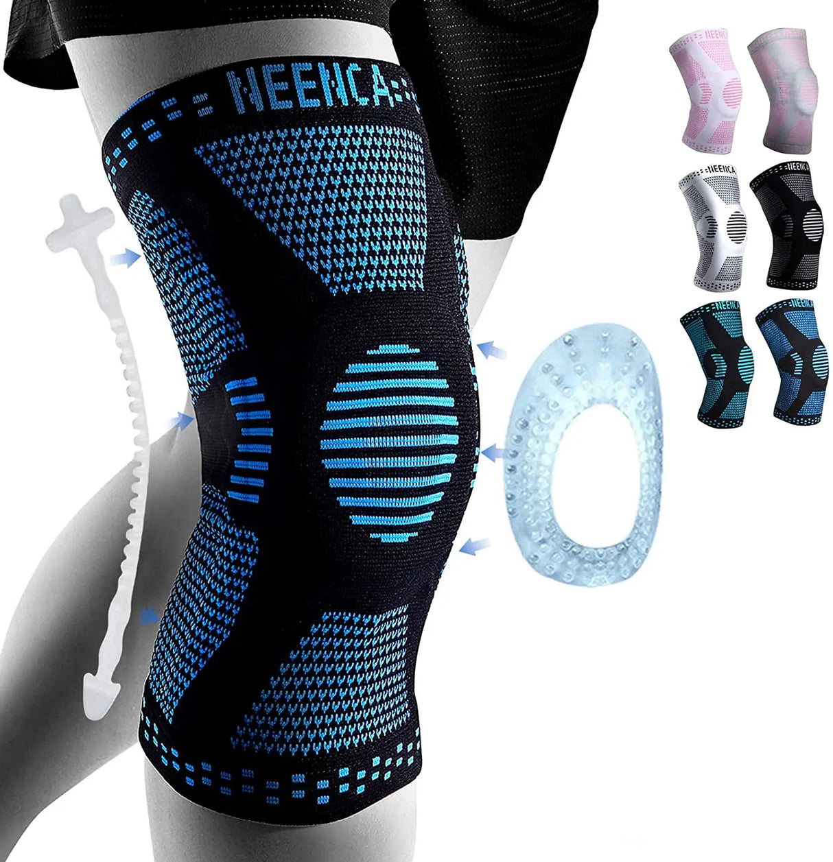 NEENCA Copper Knee Brace with Gel Pad & Stabilizers for Joint Support