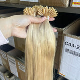 Human Hair Extensions U Tip Pre-bonded Keratin Dark Blonde 24" 12 Strands