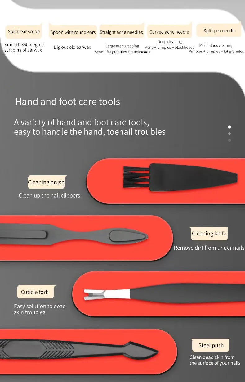Nail Clipper Set - 5 Beauty Tools for Manicure & Pedicure Care