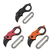 Mini Keychain Pocket Knife Stainless Steel EDC Tool Camping Fixed Blade
