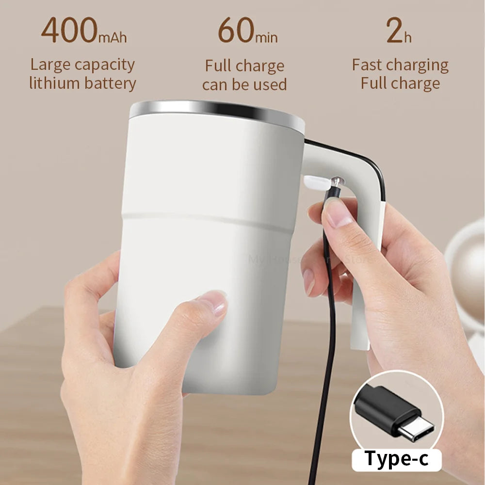 Automatic Stirring Cup Rechargeable Stainless Steel Electric Mixer 15oz