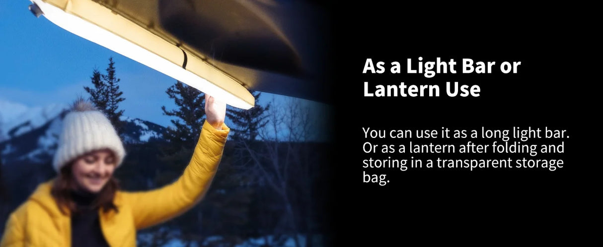 Portable Solar Camping Lantern with USB-Type C, 2000mAh