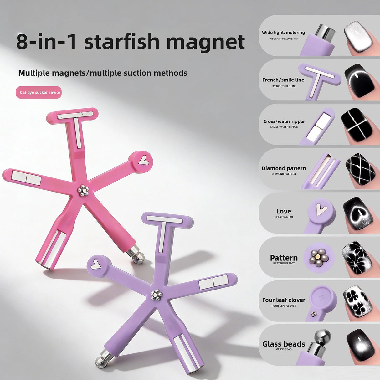 Automatic Cat Eye Nail Tool - Multi-Functional Magnet for French Manicure