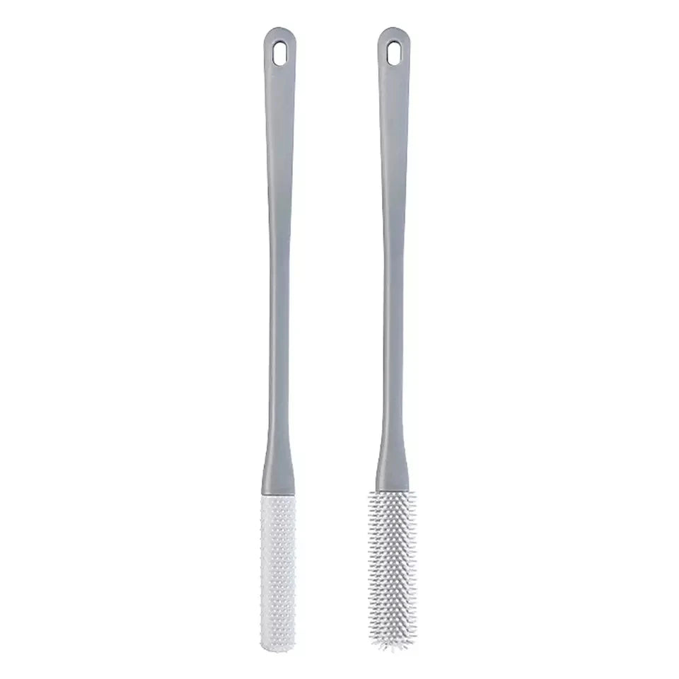 Silicone Shower Foot Brush with Long Handle - Toe Cleaning Scrubber