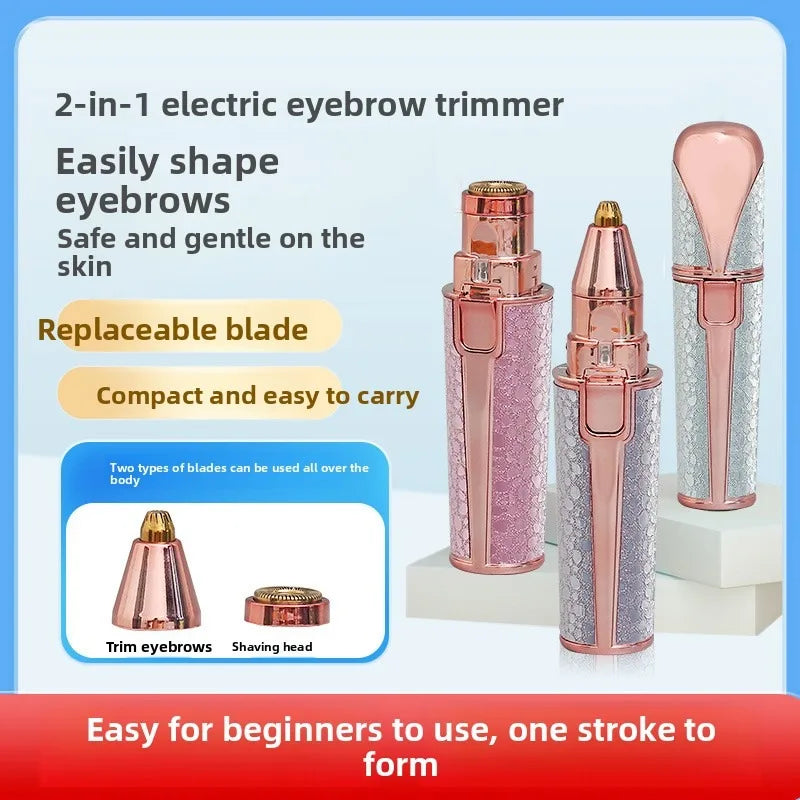 Electric Eyebrow Trimmer Rechargeable Painless Facial Hair Remover for Women