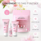 Sakura Skin Care Set with Cleanser, Serum, Eye Cream, Facial Cream - Travel Kit