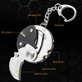Multifunctional Keychain Screwdriver Hexagon Folding Coin Knife EDC Tool