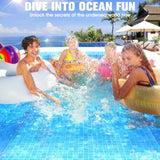 Inflatable Pool with Canopy, Large Blow Up Pool for Backyard Use