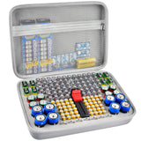 Battery Organizer Case with Tester for 150+ Batteries, Hard Shell Storage