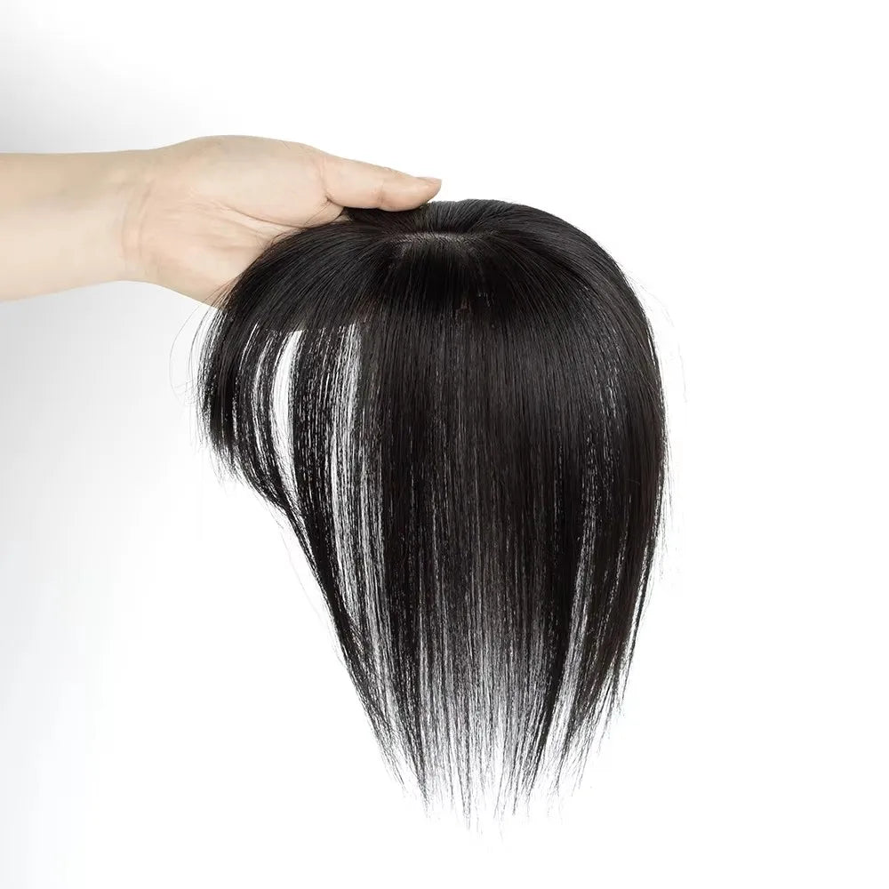 Natural Human Hair Toppers for Women, Silk Base, 5x9cm, Daily Use
